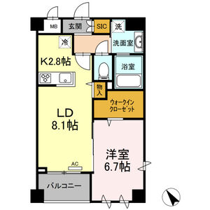 1LDK 間取り図