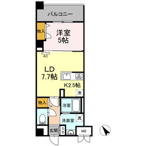 1LDK 間取り図