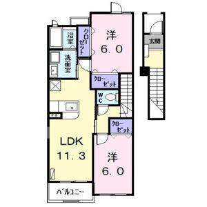 2LDK 間取り図