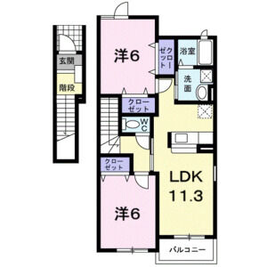 2LDK 間取り図