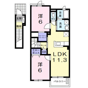 2LDK 間取り図
