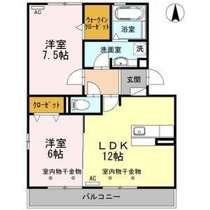 2LDK 間取り図