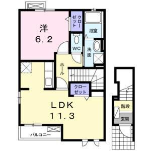 1LDK 間取り図