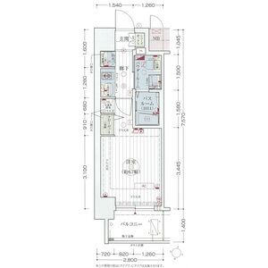 1K 間取り図