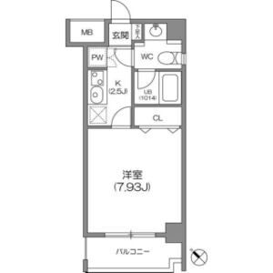 1K 間取り図
