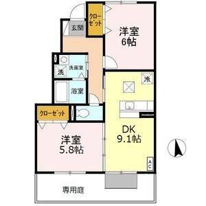 2DK 間取り図