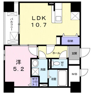 1LDK 間取り図