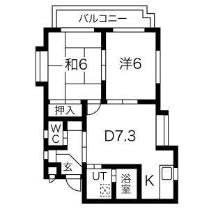 2DK 間取り図