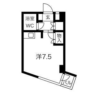 ワンルーム 間取り図