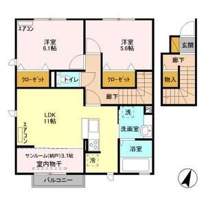 2LDK 間取り図
