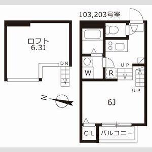 1K 間取り図