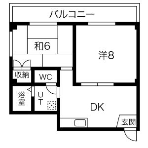2DK 間取り図