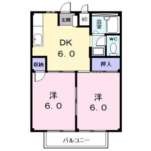 2DK 間取り図