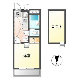 1K 間取り図