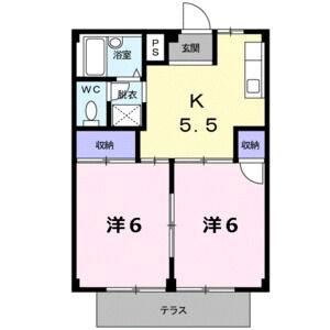 2DK 間取り図