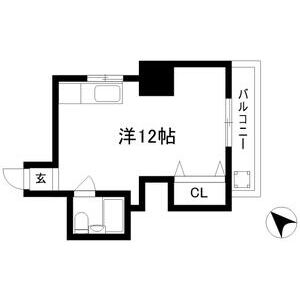 1DK 間取り図