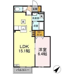 1LDK 間取り図