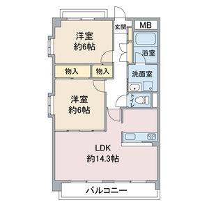 2LDK 間取り図
