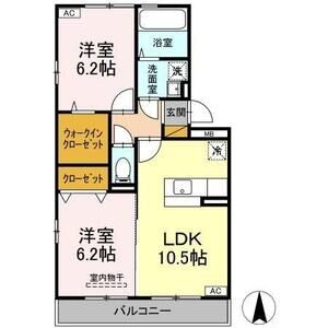 2LDK 間取り図