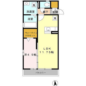 1LDK 間取り図