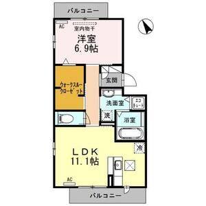1LDK 間取り図