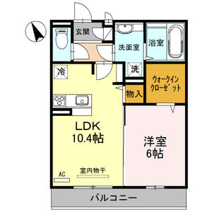 1LDK 間取り図