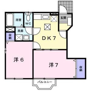 2DK 間取り図