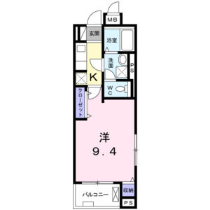 1K 間取り図