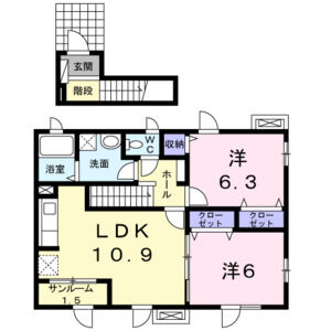 2LDK 間取り図