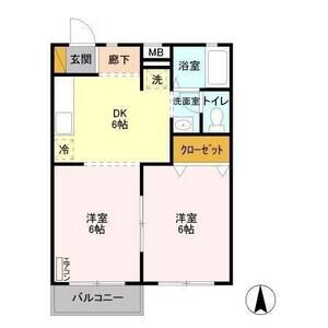 2DK 間取り図