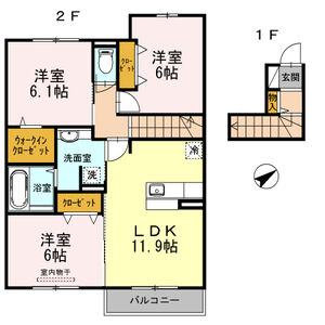 3LDK 間取り図
