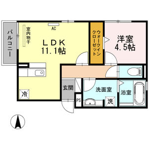 1LDK 間取り図