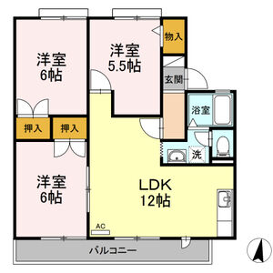 3LDK 間取り図