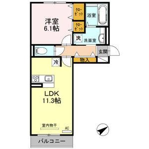 1LDK 間取り図