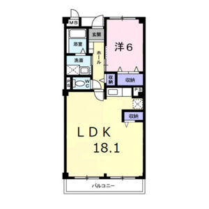 1LDK 間取り図