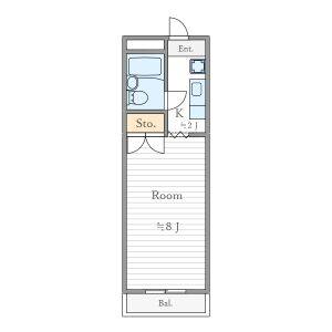 1K 間取り図