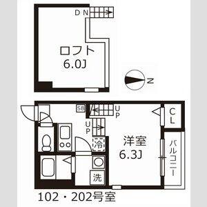 1K 間取り図