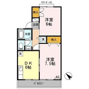 2DK 間取り図