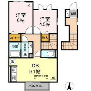 2DK 間取り図