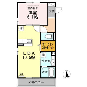 1LDK 間取り図