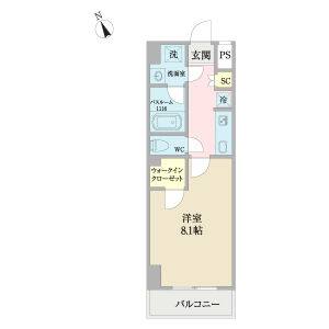 1K 間取り図