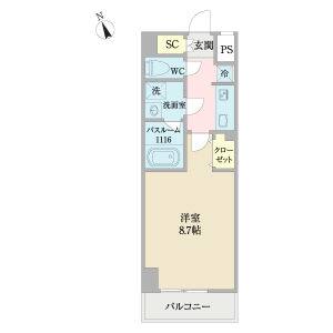1K 間取り図