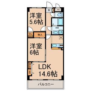 2LDK 間取り図