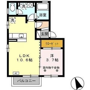 1LDK 間取り図