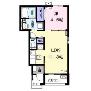 1LDK 間取り図