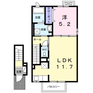 1LDK 間取り図