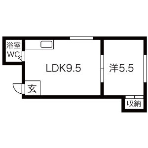 1LDK 間取り図