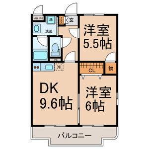 2DK 間取り図