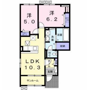 2LDK 間取り図