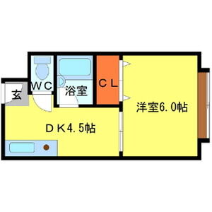 1DK 間取り図